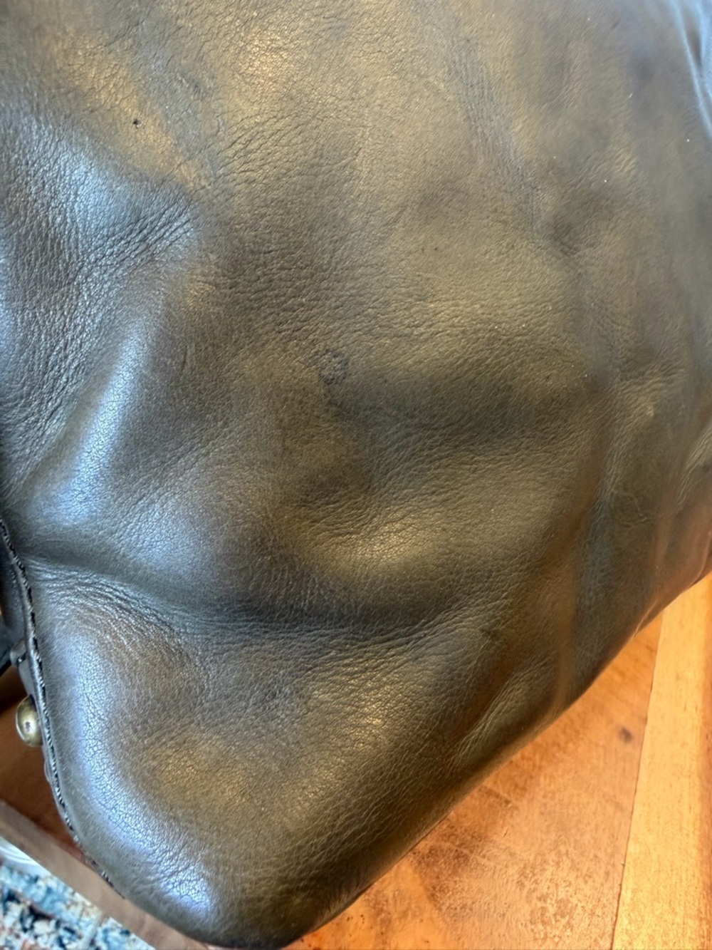Frye Minimalist Olive Green Leather Studded Crossbody Bag 2010s (GUC) - Picture 15 of 17